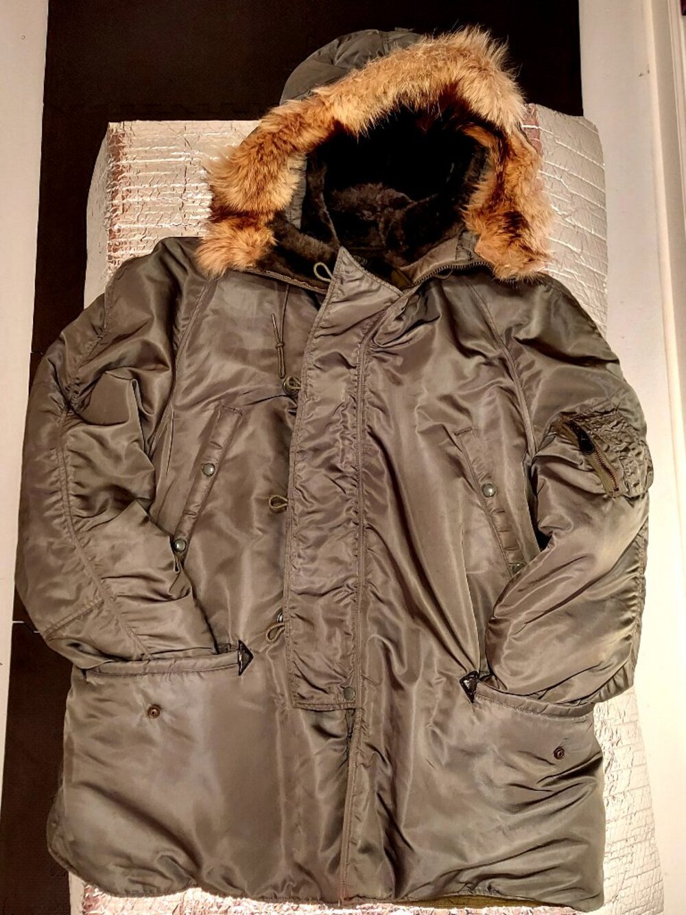SEE VIDEO OF VTG USAF N-3B N3B AIR CREW FLIGHT PARKA 1964 VIETNAM WAR SIZE XL